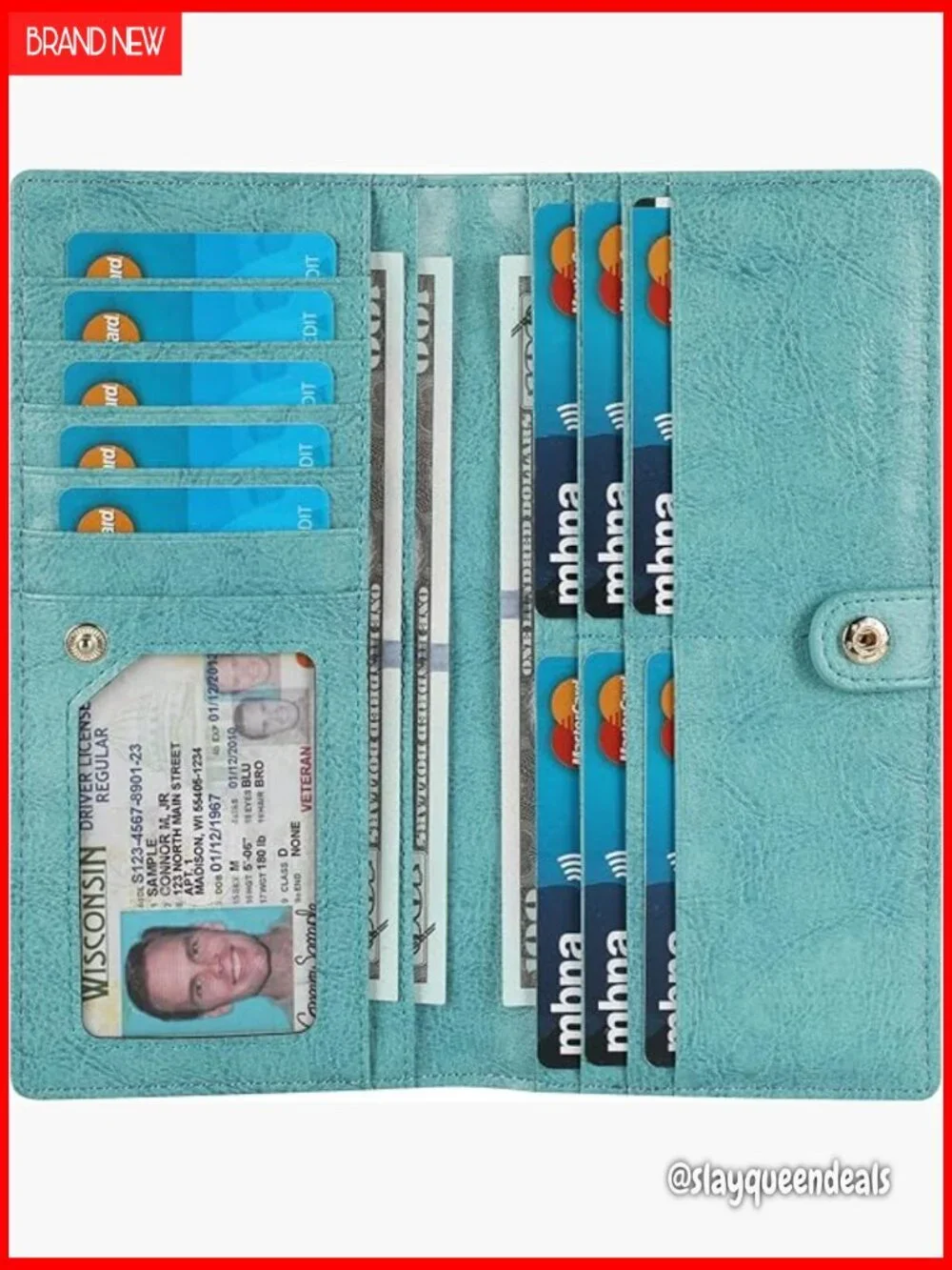 Ultra Slim Leather Women's Wallet RFID Blocking Credit Card Holder Bifold